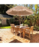 Slickblue 7.2 Feet Patio Thatched Tiki Umbrella Hawaiian Hula Beach Umbrella