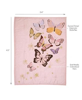 Lambs & Ivy Butterfly Dreams Pink/Gold 3-Piece Nursery Baby Crib Bedding Set