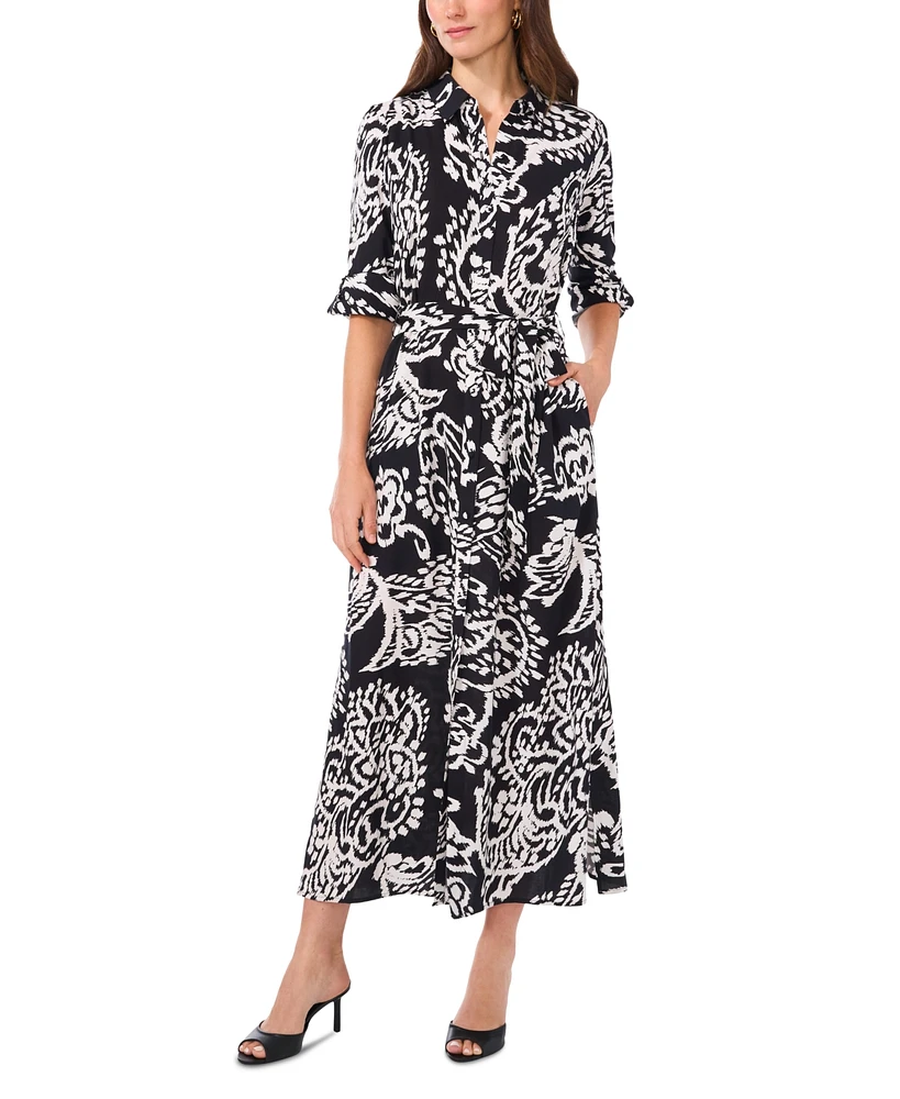 Vince Camuto Women's Printed Maxi Shirtdress