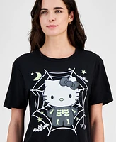 Love Tribe Juniors' Hello Kitty Glow the Dark Halloween Graphic Tee