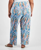 Jm Collection Plus Pleated Wide-Leg Pull-On Pants, Created for Macy's