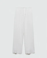 Mango Women's 100% Linen Straight Pants