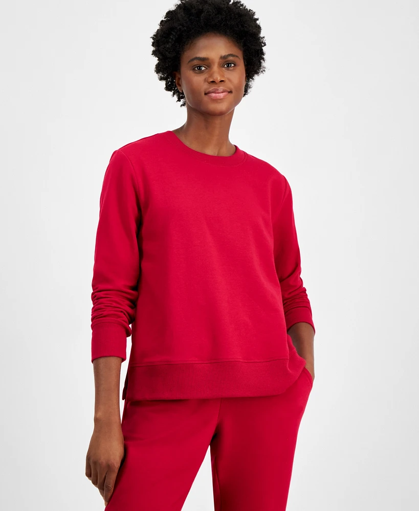 Id Ideology Women's Relaxed Fleece Crewneck Sweatshirt, Created for Macy's