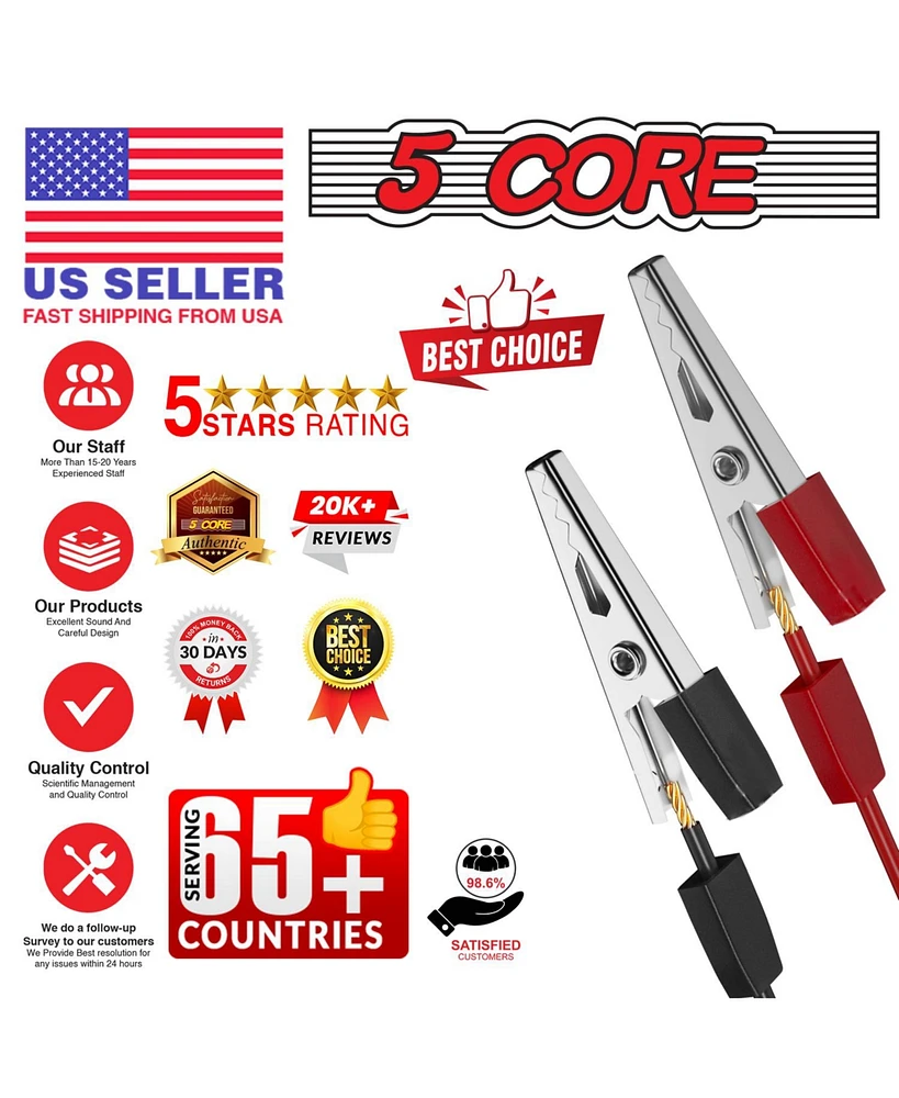 5 Core Alligator Clips Electrical Small Metal Battery Jumper Clamps Heavy Duty Insulated Gator Clip
