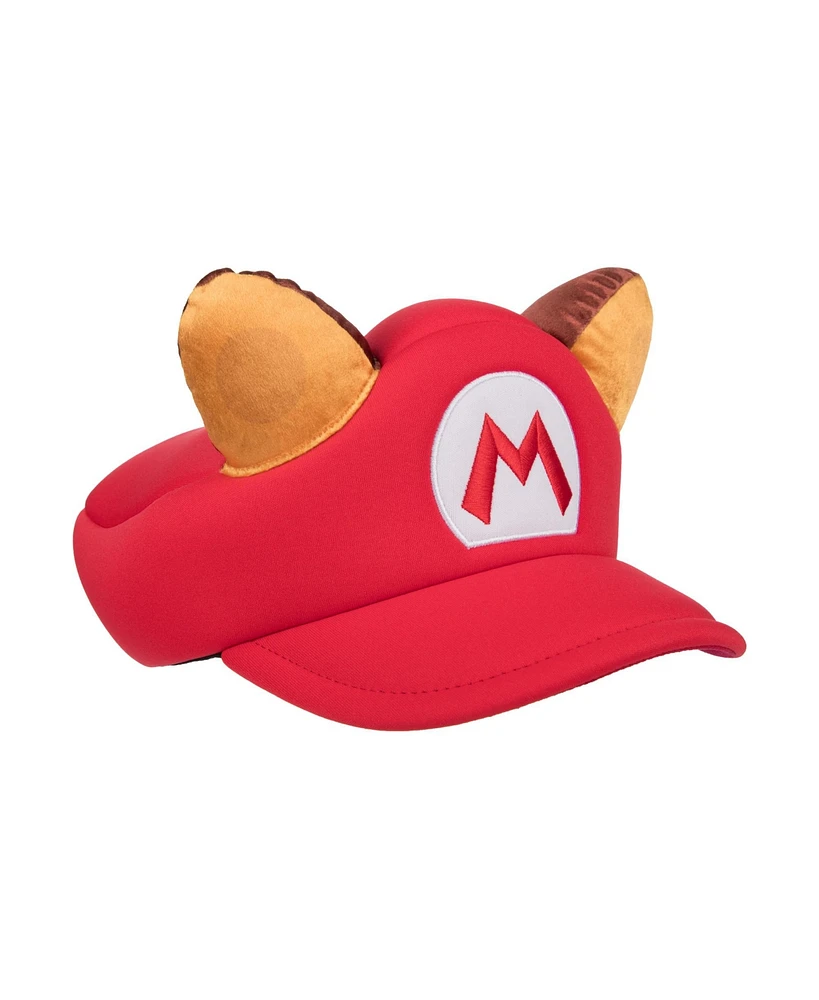 Super Mario Men's The Video Game Raccoon Red Cosplay hat with ears