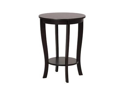 Slickblue 2-tier Round End Table with Solid Wood Legs