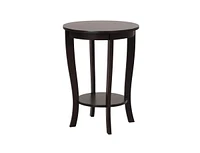 Slickblue 2-tier Round End Table with Solid Wood Legs