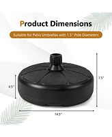 Gymax Patio Fillable Round Umbrella Base Stand Fit Pole 1.5'' Holder 40 lbs Outdoor