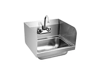 Slickblue Stainless Steel Sink Wall Mount Hand Washing Sink with Faucet and Side Splash