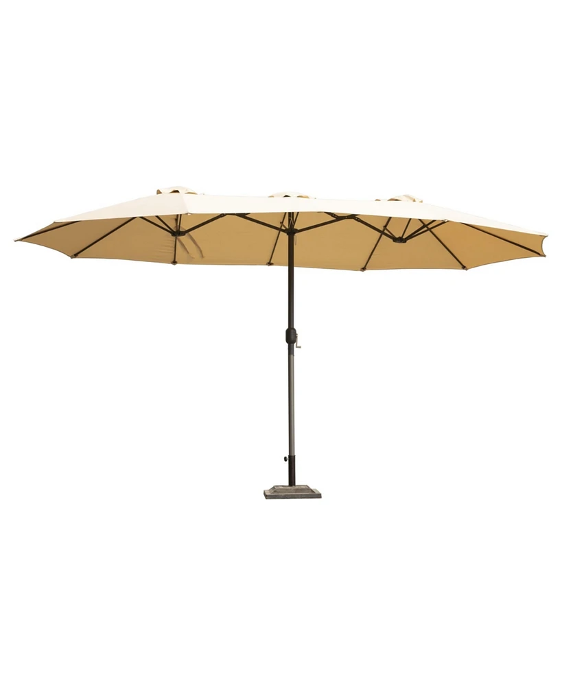 Mondawe 15x9 ft Double-Sided Rectangular Outdoor Twin Patio Market Umbrella