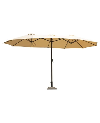 Mondawe 15x9 ft Double-Sided Rectangular Outdoor Twin Patio Market Umbrella