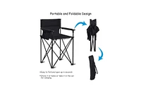 Slickblue Portable 38 Inch Oversized High Camping Fishing Folding Chair