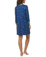 Cuddl Duds Women's Printed 3/4-Sleeve Sleepshirt