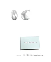 Adornia Silver Puff Hoop Earrings