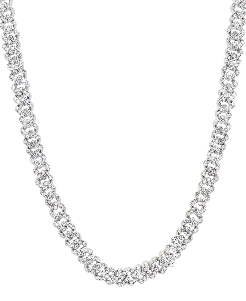 Adornia Silver 8mm Crystal Curb Chain Necklace