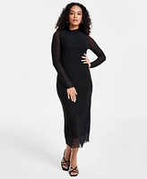 Bar Iii Petite Studded Mesh Midi Dress, Created for Macy's