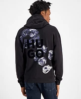 Hugo by Boss Men's Relaxed-Fit Floral Logo-Print Hoodie