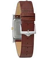 Bulova Men's Sutton Brown Leather Strap Watch 29mm
