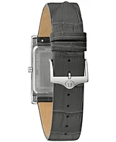Bulova Men's Sutton Gray Leather Strap Watch 29mm