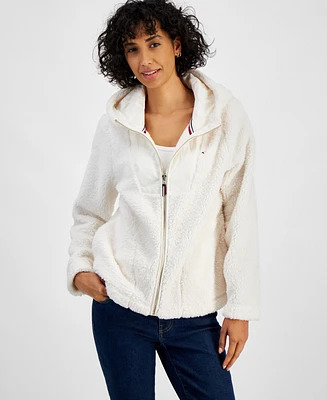 Tommy Hilfiger Women's Sherpa Zip-Front Hooded Jacket