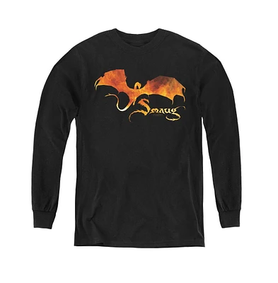 The Hobbit Boys Youth Smaug On Fire Long Sleeve Sweatshirts