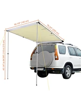 Yescom 4.6x6.6' Car Side Awning Rooftop Pull Out Tent Shelter Sun Shade Suv Outdoor Camping Beige