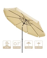 Yescom 10Ft 8 Rib Outdoor Patio Umbrella Market Valance Crank Handle Push to Tilt Beach