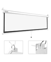 Instahibit 72" 16:9 4K Manual Projection Screen Pull Down Projector Home Movie