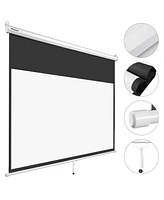 Yescom 72" 16:9 Home Movie Manual Projection Screen Pull Down Projector Matte White New