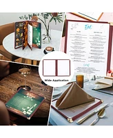 Yescom 20pcs Restaurant Menu Cover Foldable 8.5X11 Burgundy Trim 4 Page 8 View Cafe