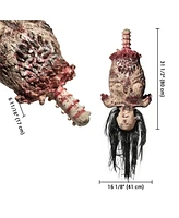 32" Animated Halloween Prop Hanging Ghost Limbless Woman Corpse Hanging Half Body Haunted House Decor