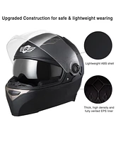 Ahr Run-F1 Dot Motorcycle Full Face Helmet Dual Visors Abs Street Bike Motorbike Touring Sports