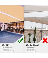 2 Pack 19x13 Ft 97% Uv Block Rectangle Hdpe Sun Shade Sail Canopy Lawn Backyard