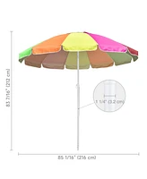 Yescom 7ftRainbow Beach Umbrella Sunshade with Tilt Sand Anchor Uv Protection Outdoor