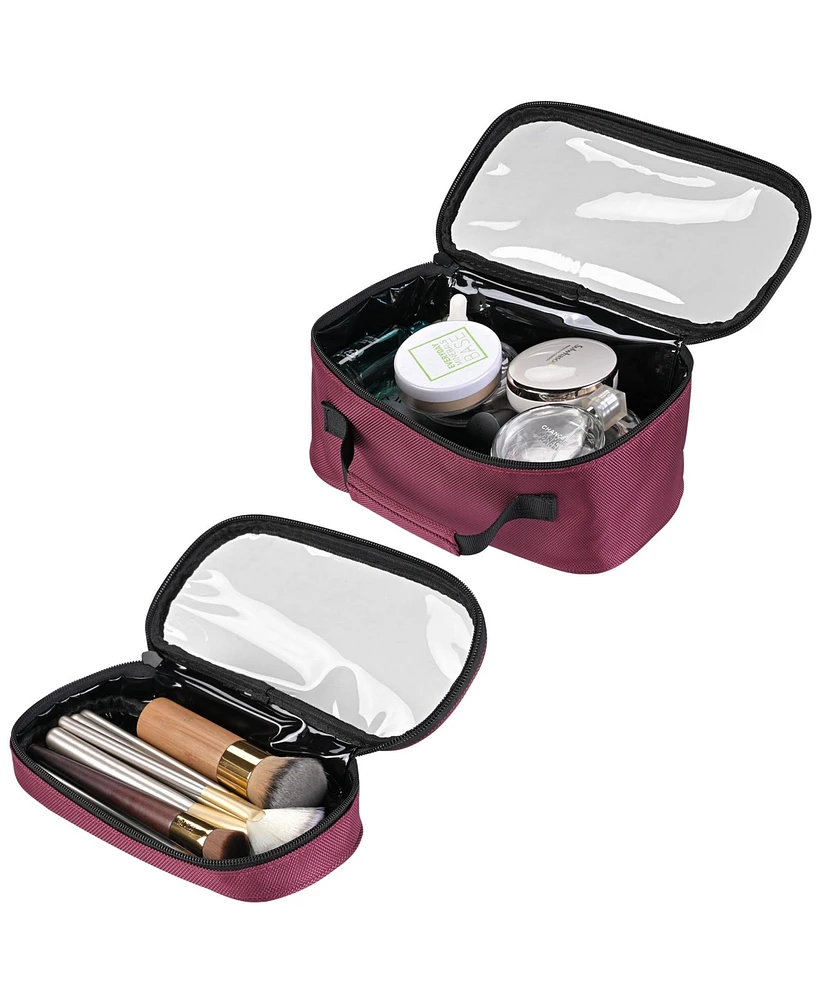 Byootique 2in1 Portable Makeup Backpack Rolling Case Cosmetic Carry-on Travel