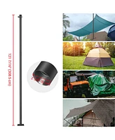 10 Ft Sun Shade Sail Pole Post Canopy Awning Deck Patio Backyard with Pole Bracket Clamp Powder Patio Outdoor 121" Black