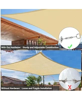 16x16 Ft Square Sun Shade Sail with Hardware Kit 97% Uv Block Top Canopy Patio