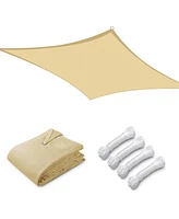 16x20 Ft 97% Uv Block Rectangle Sun Shade Sail Hdpe Canopy Patio Garden 2 Pack