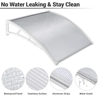 Yescom 2Pcs 40"x40" Door Window Awning Whole One-piece Polycarbonate UV30+ Patio Rain Snow Protection Transparent White