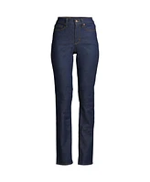 Lands' End Plus Recover High Rise Straight Leg Blue Jeans