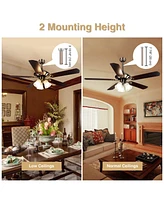 Yescom 51" 5 Blades Ceiling Fan w/ Light Kit Antique Bronze Reversible Remote Control
