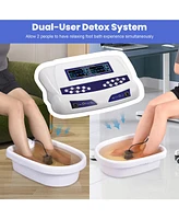 Dual User Foot Bath Spa Machine Ionic Detox Cell Cleanse Machine Colored Lcd with 2 Arrays