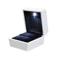 Yescom Led Light Diamond Ring Box White Velvet Jewelry Gift Wedding Proposal Engagement