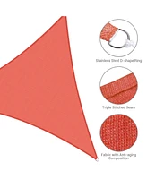 Yescom 16.5' Triangle Sun Sail Shade Uv Top Outdoor Canopy Cover Garden Pool Beach Dark Red