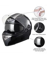 Ahr Run-F1 Dot Motorcycle Full Face Helmet Dual Visors Sun Shield Abs Air Vent Motorbike Touring