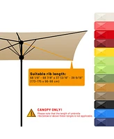 Yescom Rectangle Replacement Patio Umbrella Canopy Parasol Top Cover for 6 Ribs 6.5x10ft Umbrella