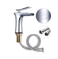 Yescom Aquaterior Single Handle Bathroom Faucet Waterfall Spout Mixer Tap Basin Lavatory Faucet Chrome (Cupc Nsf)