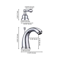 Yescom 3 Hole Bathroom Faucet for Undermount Sink Widespread 2 Handle Mixer Taps w/Drain Chrome