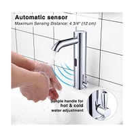 Yescom Automatic Sensor Bathroom Faucet 1 Hole Touchless Hot & Cold Above Counter Sink Mixer Tap