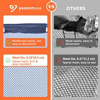 Yescom 48"x30"x34" Mesh Pool Storage Bin Rolling Cart Swim Toys Organizer Black/Blue